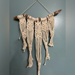 Macrame Boho Wall Hanging on Natural Wood Branch